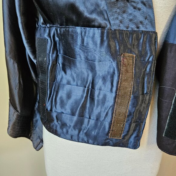 Japanese Style Vintage Satin Chenille Embroidered Kimono Sleeves Costume Top S/M - Picture 5 of 8